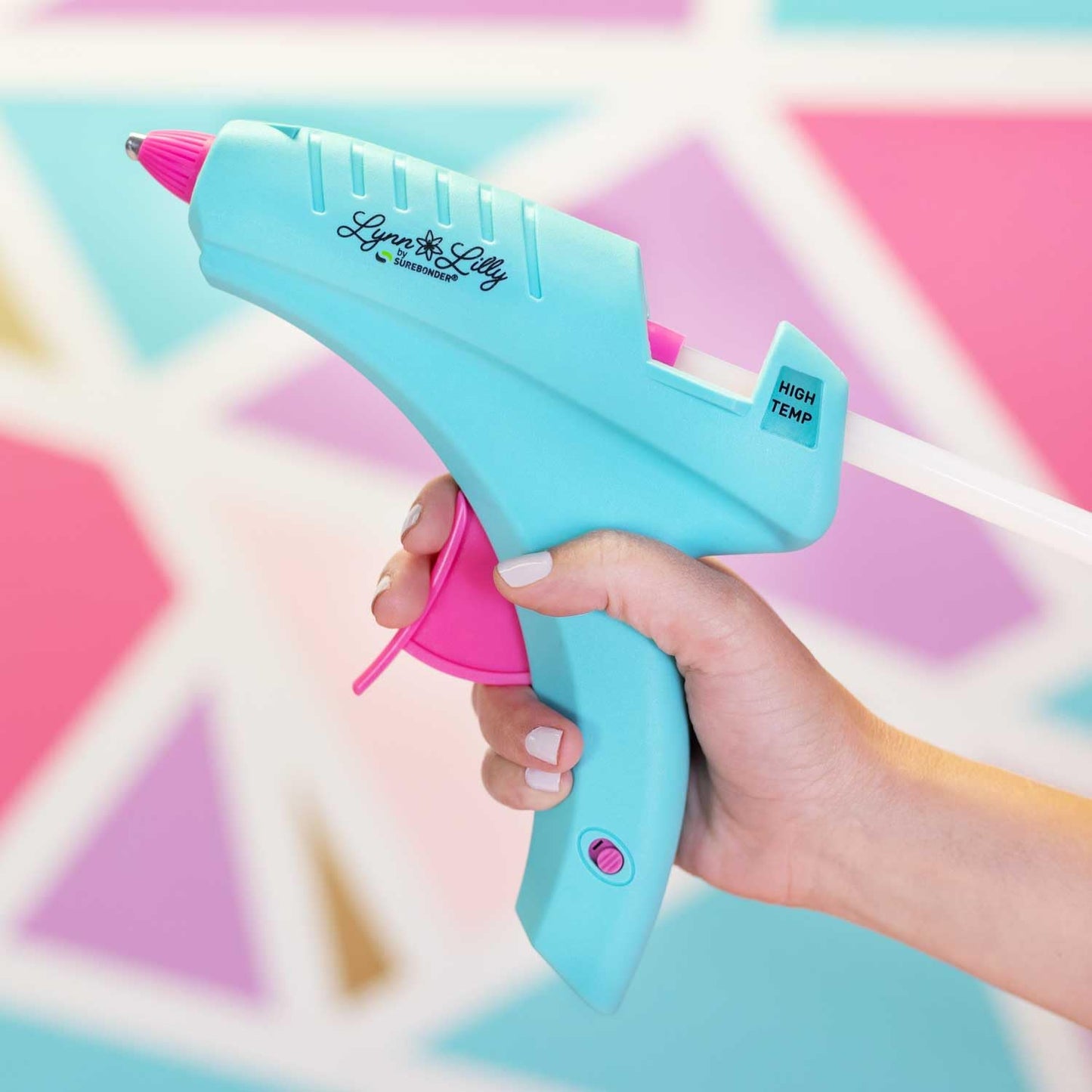 Surebonder Lynn Lilly Edition Cordless/Corded Full Size Hot Glue Gun Kit with All Purpose Hot Glue Roll and Tough High Strength Glue Sticks - Blue