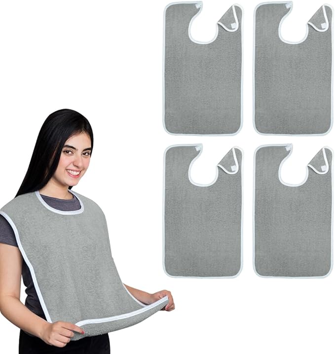 Avalon Towels Adult Bibs for Women 100% Cotton Bib for Adults for Eating - Terry Cloth Adult Bibs for Men Clothing Protectors