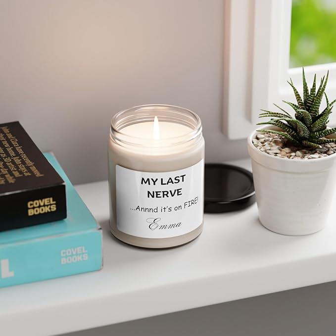 My Last Nerve Candle Gifts for Couples, Anniversary Wedding Christmas Valentines Day Birthday Gifts for Him Her, Funny Gifts for Wife Girlfriend, Soy Scented Candle for Couple Husband Wife
