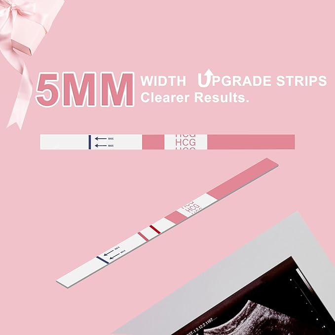Pregnancy Test Strips with Urine Cups, hCG Detection Home Pregnancy Test, Sensitive & Over 99% Accurate, 40 Count Individually Wrapped, Rapid Pregnancy Tests Kit 5mm Wider 25mIU/mL