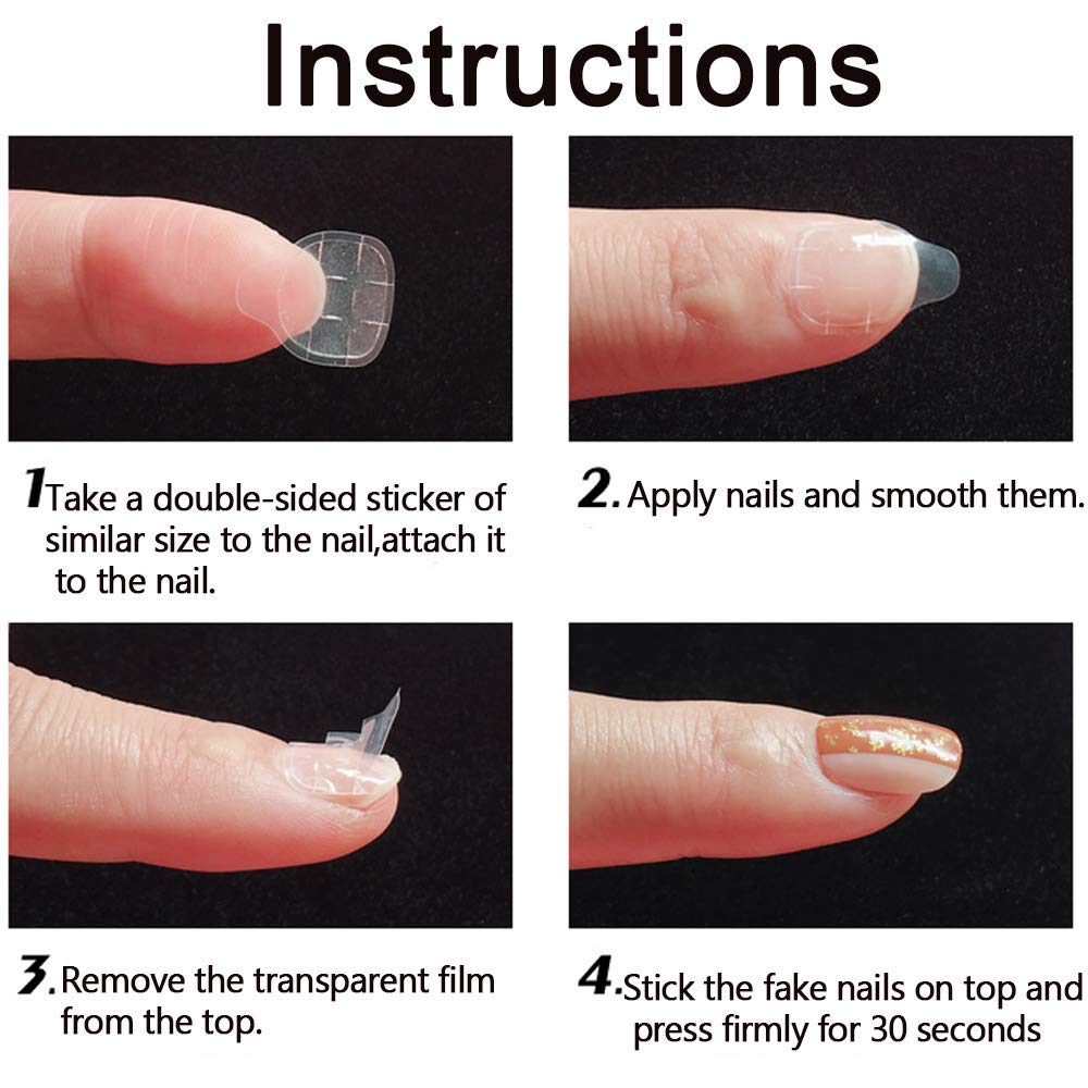 Mwellewm 2400 Pcs100 Sheets Nail Glue Stickers Double Side for Press on Nails Stickers,Waterproof Breathable False Nail Tips Jelly Adhesive Nail Tabs Glue