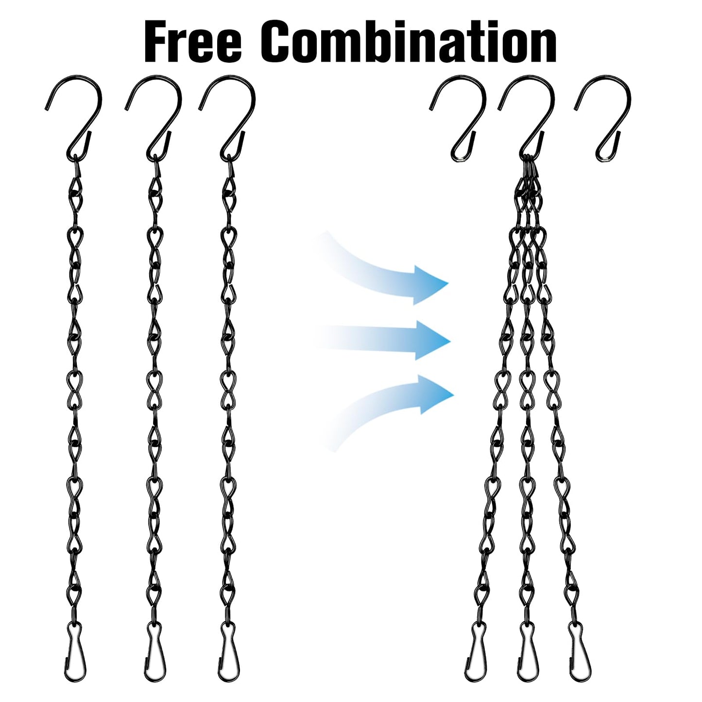 Hanging Basket Chain, Chain for Hanging Plants, 4 Pcs 9.5 Inch Hanging Chain, Hanging Plant Chain, Black Chain for Hanging Bird Feeders Planters Lanterns Baskets Billboards Wind Chimes Ornaments