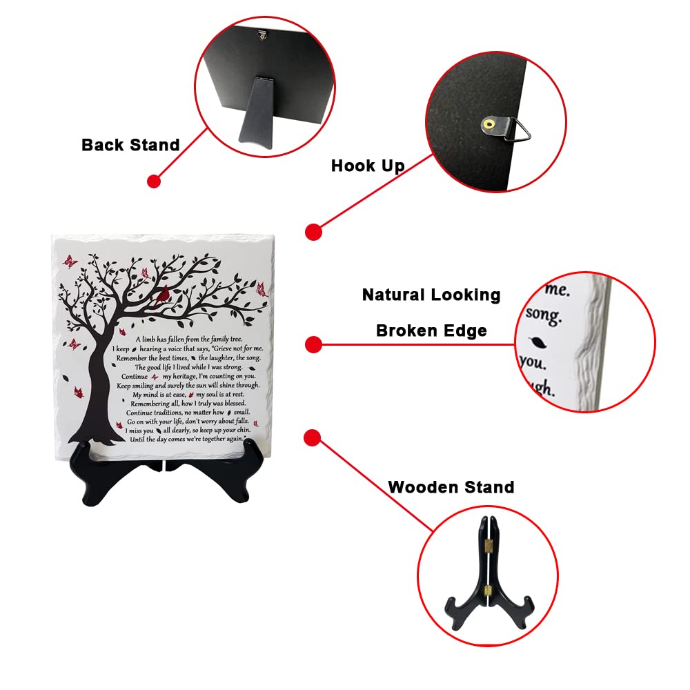 A Limb Has Fallen from The Family Tree Sympathy Plaque with Wooden Stand In loving memory of loved Wall Decor Table Decor Bereavement Condolences Gifts