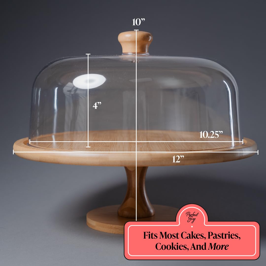 ANGORA BRANDS Cake Stands with Dome - Stylish Cake Stand with Dome - Stand With Lid- Cake Holder with Dome - Decorative Dome for Cake Stand by Antere