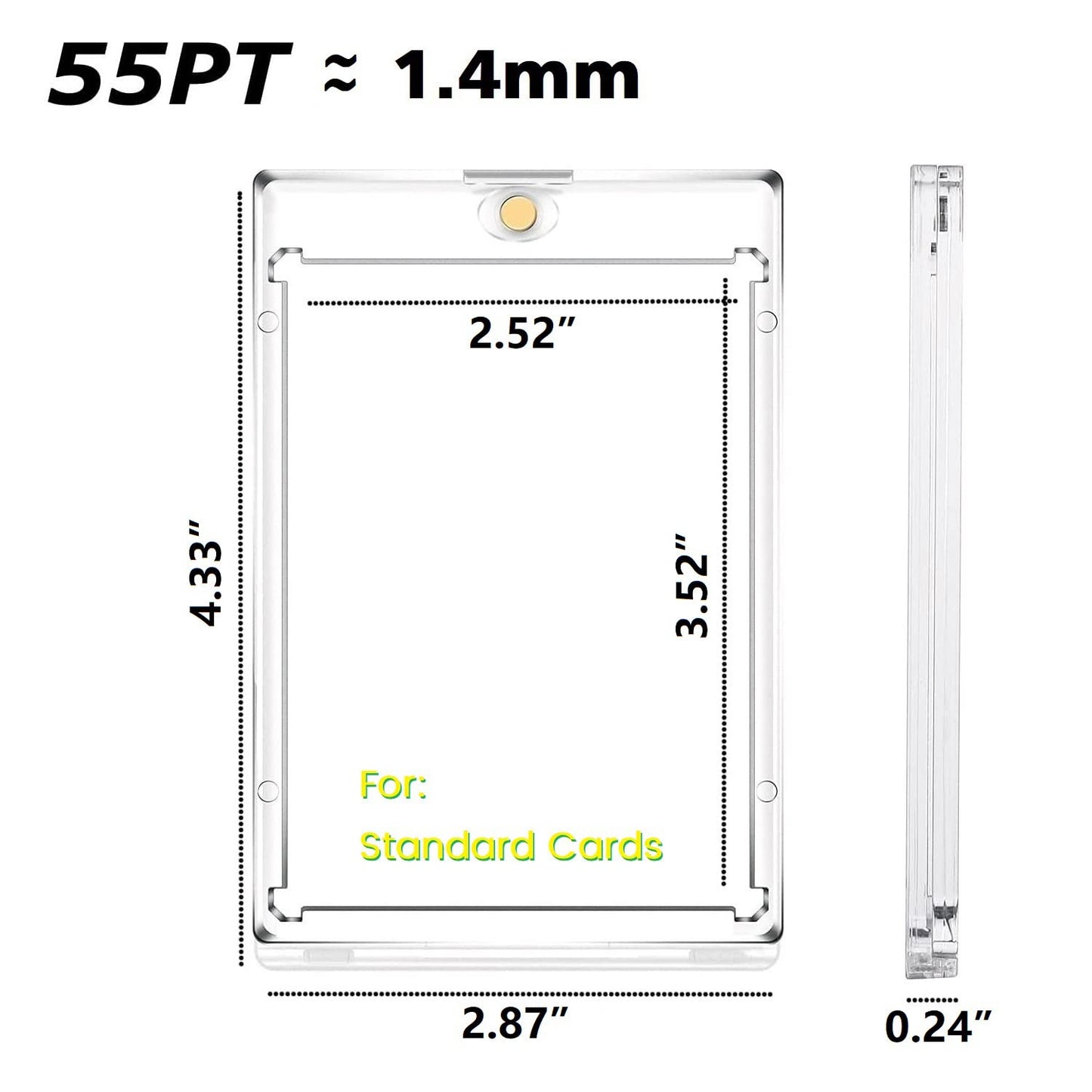 LRANFOW Magnetic Trading Card Holder Hard Card Case with UV Resistant for Cards || 24 Pack 55pt