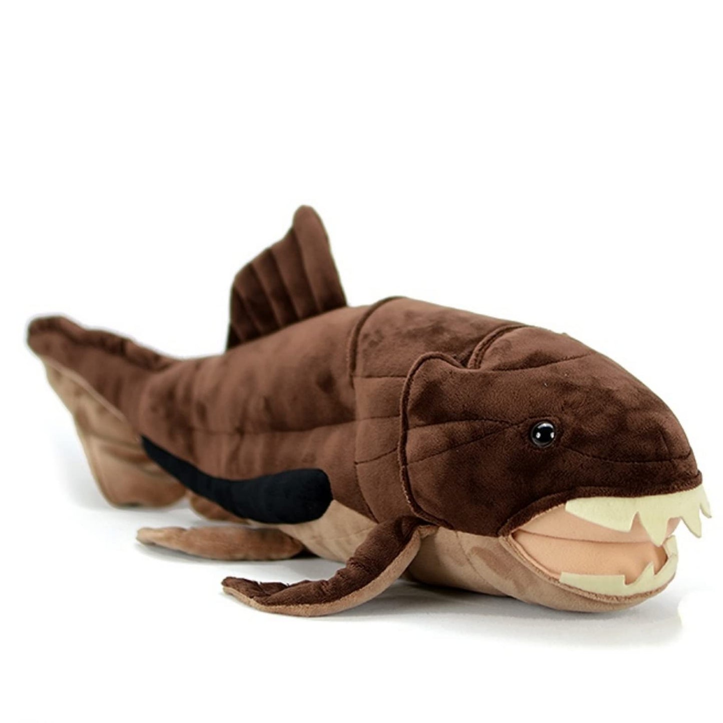 FRANKIEZHOU Dunkleosteus Stuffed Animal - Brown 23.62",Soft Deng's Fish, Hugging Toy, Gifts for Kids, Home Decor