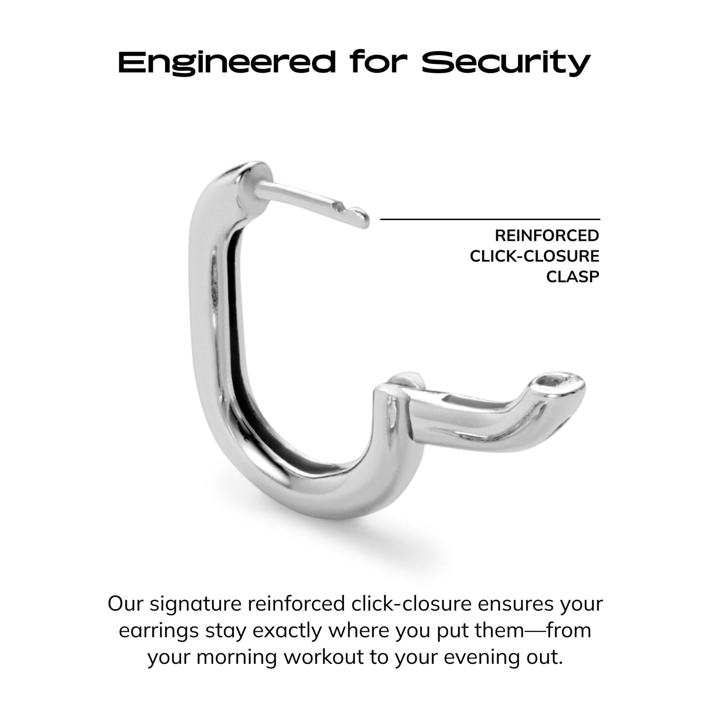 Ana Luisa Rectangle Hoop Earrings - Sterling Silver Base With 14K Gold & Silver Rhodium Plating - Chic, Dainty Mixed Metal Huggie Hoops - Hypoallergenic, Tarnish-Free, and Water-Resistant Hoops