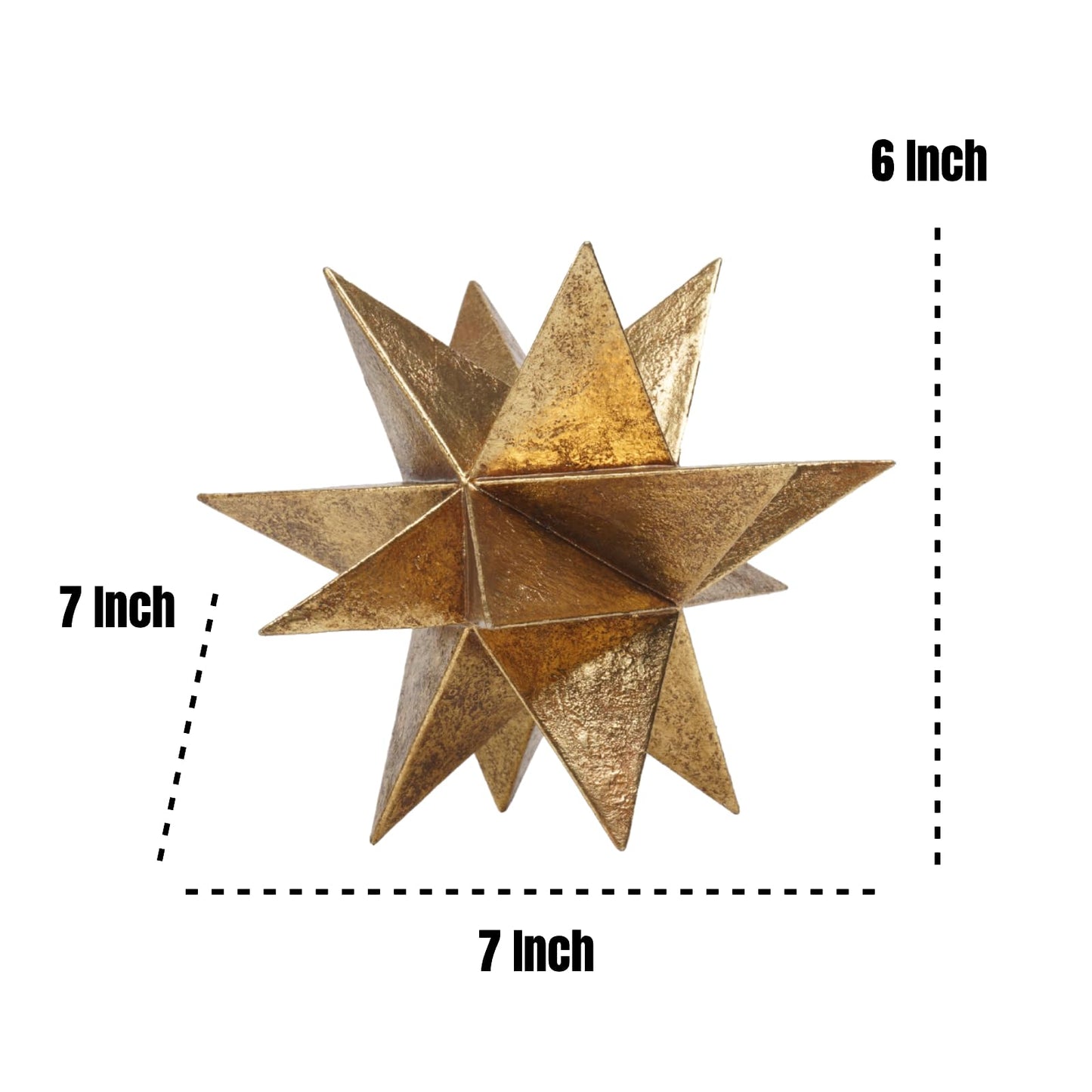 Braxio Modern Style Indoor Home Decor - Resin Gold Multi-Angle Stars Abstract Geometric Sculpture for Living Room Office Desk Bookshelf Table Decor Home Decorations 7 * 7 * 6 Inch