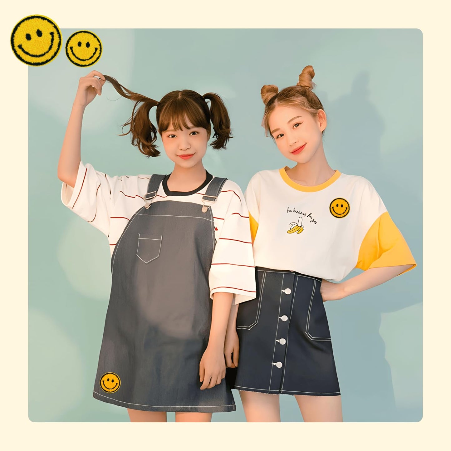 Zakrafo 30PCS Yellow Smiley Face Iron on Patches for Clothing Cute Iron on Patches for Clothing, Hats, and DIY Crafts