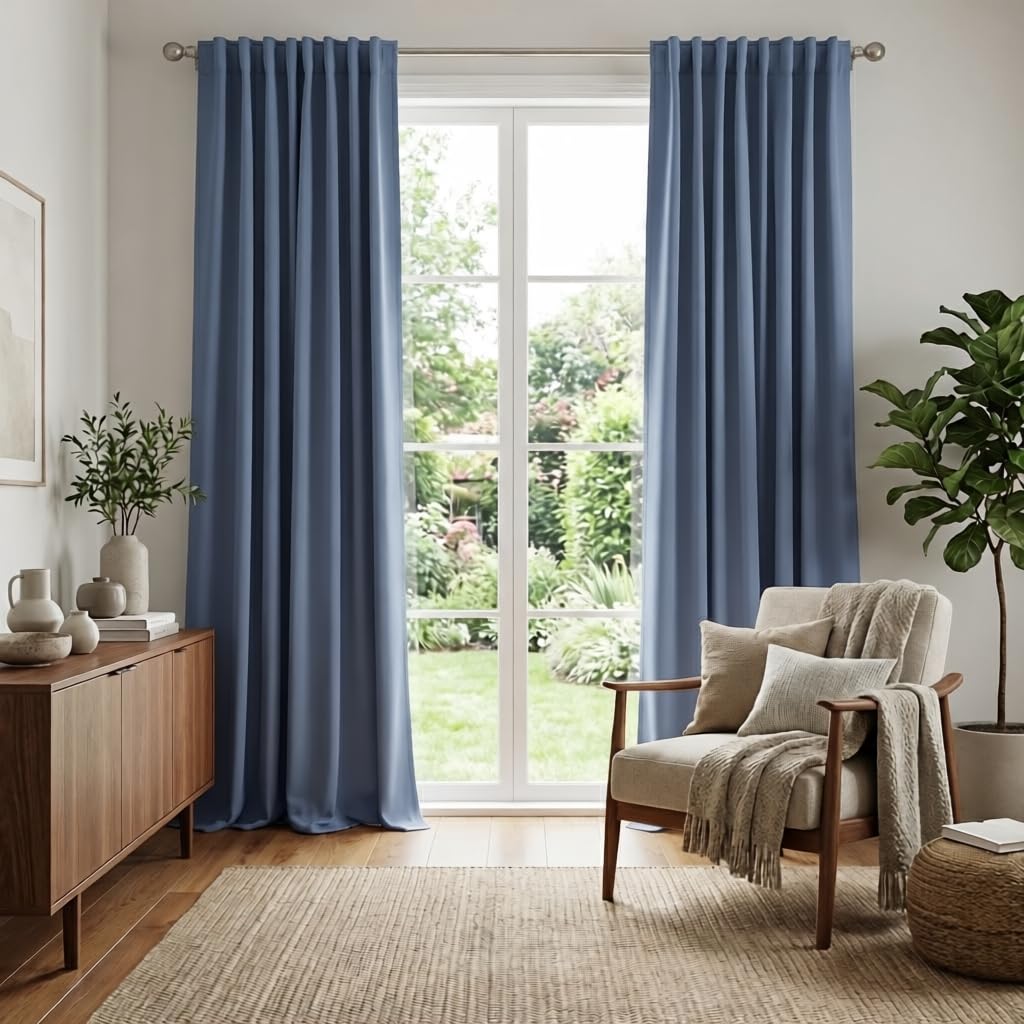 Blackout Curtains for Bedroom Living Room 84 inches Long (2 Count)