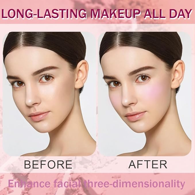Matte Powder Blush for Cheeks – Long Lasting Natural Face Blusher Makeup, Lightweight Blendable Cheek Color for Women, Vegan & Cruelty-Free – #10 Light Champagne Pink