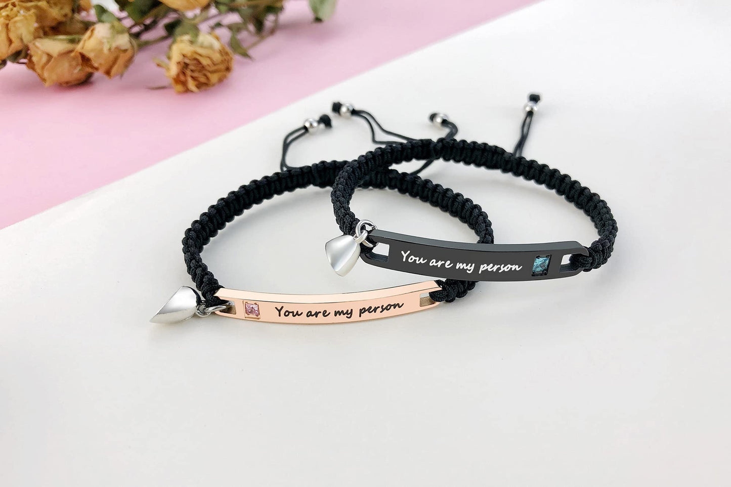 MEALGUET Personalized Couple Bracelet Customized Couple Bracelets Set Mutual Attraction Custom Name Relationship Bracelet Personalized Gift for Men Women
