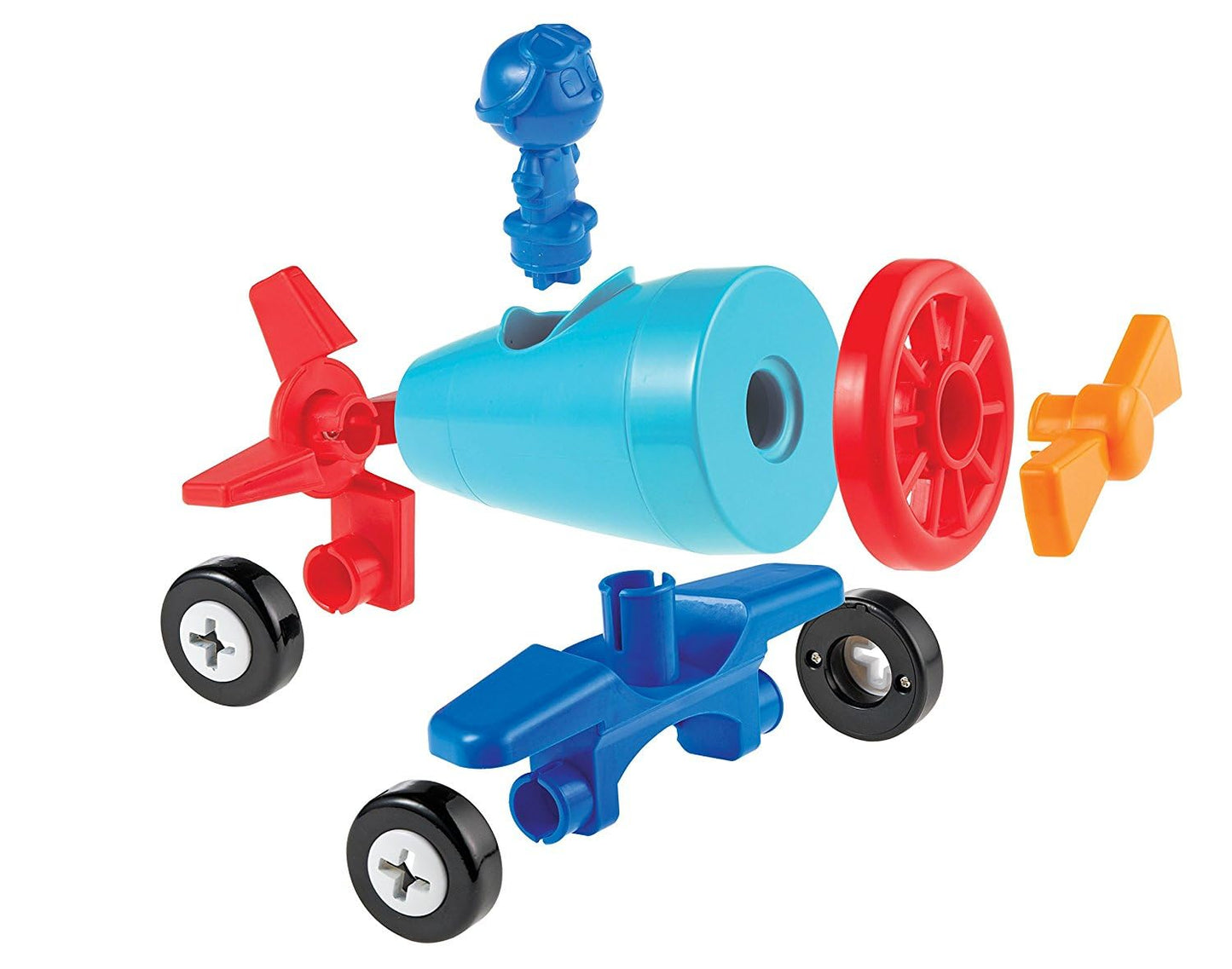 Learning Resources 1-2-3 Build it! Car, Boat, Plane, 15 Pieces