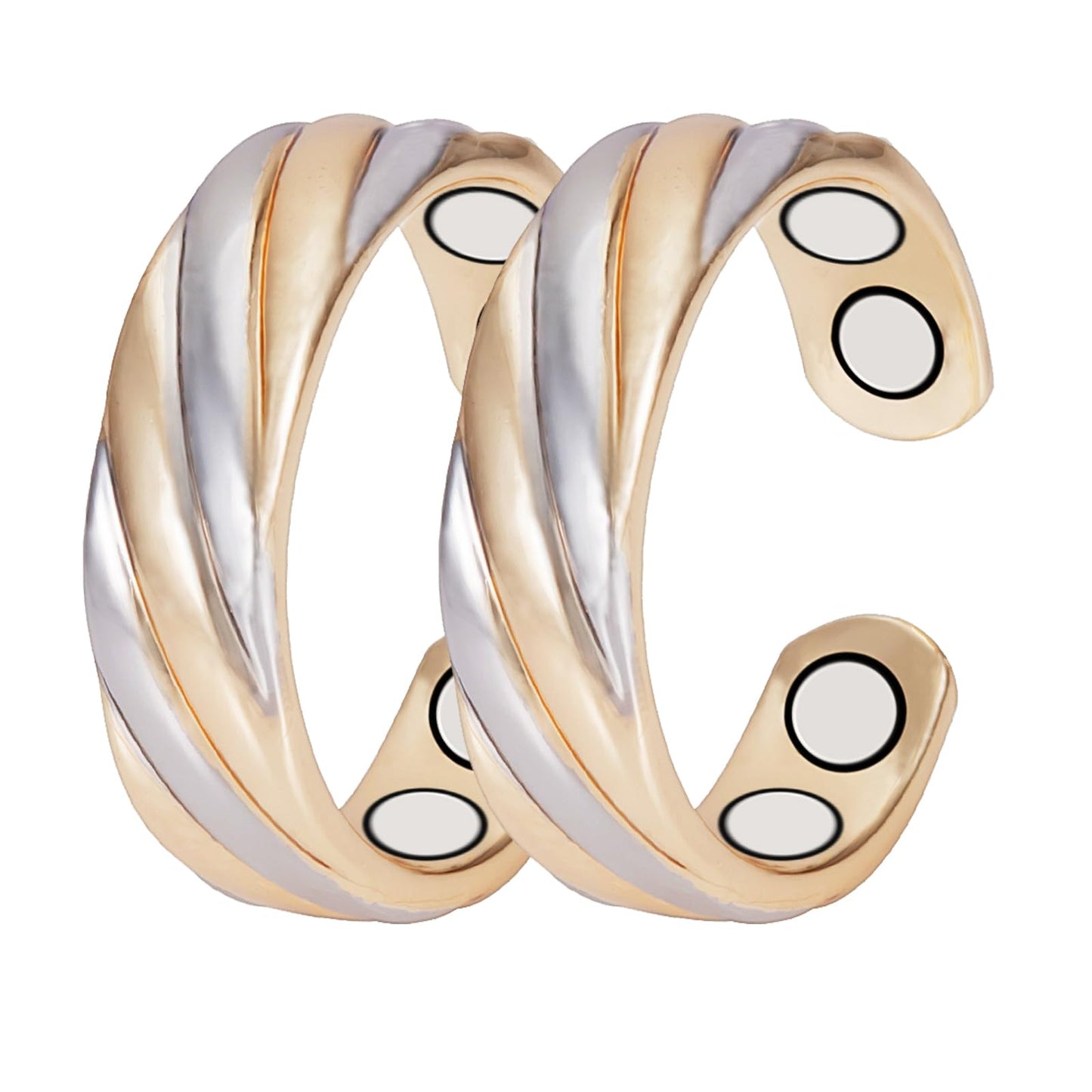 EnerMagiX Copper Rings for Women, 99.9% Set Solid Copper Adjustable Magnetic Ring, Fashion Jewelry Present (0169 0948)