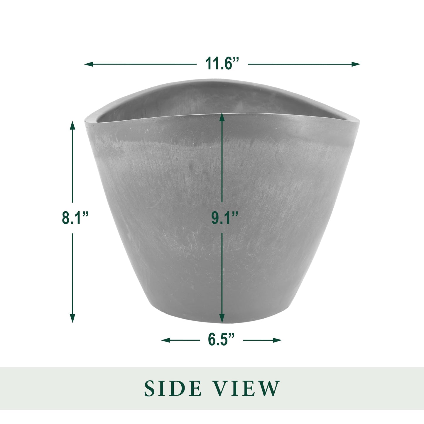 PSW Pot Collection YB41TCB Plastic/Stone/Wood Composite Curved Planter Pot – No Drainage Hole (Drillable), for Indoor and Outdoor Plants and Gardens, 16-inch, Terra Cotta Color