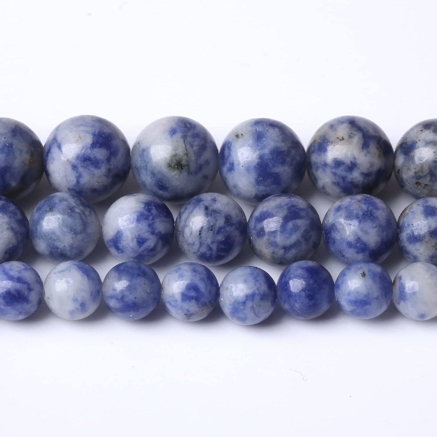 45PCS 8MM Natural Sodalite Beads Round Loose Stone Beads for Jewelry Making DIY Energy Stone Healing Power Bracelet 15"