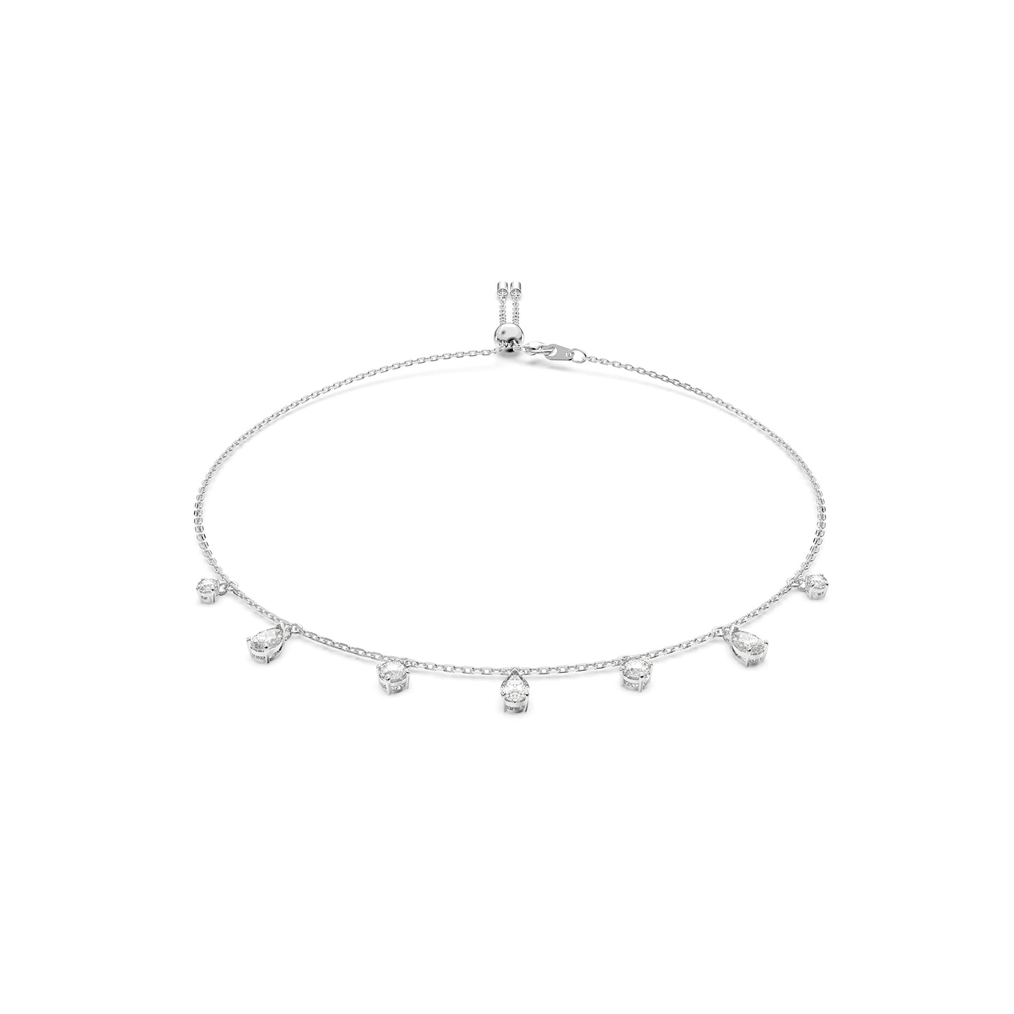 SWAROVSKI Attract choker, White, Rhodium Finish