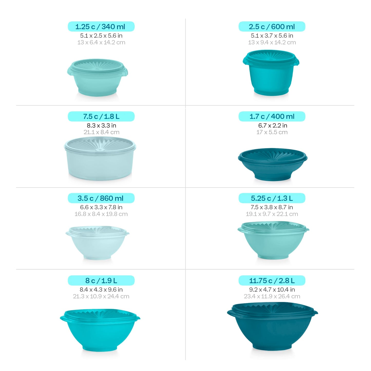 Tupperware Heritage Collection, New 36 Piece Food Storage Container Set in Vintage Green, Dishwasher Safe and BPA Free (18 containers, 18 lids)