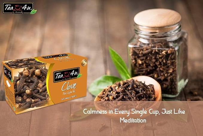 Tea4U Flavored Black Ceylon TeaBags (Clove) - Ideal Quality from Sri Lanka's Finest Leaves and Expertly Blended - 25 Count