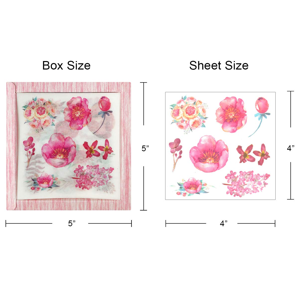 allydrew Washi Scrapbooking Stickers Box Set, Pink Flowers (20 Sheets)