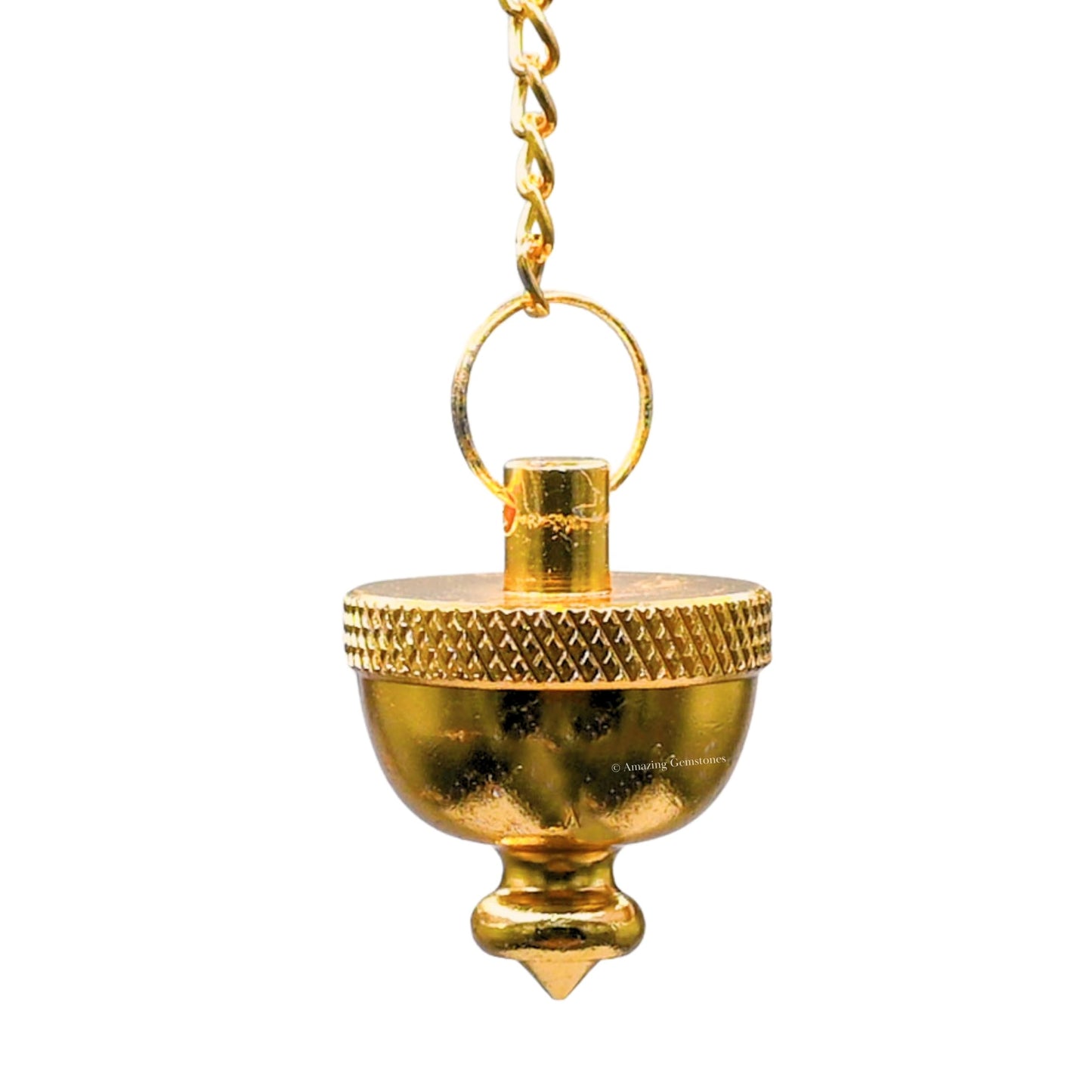 Amazing Gemstone Healing Metal Pendulums for Divination, Gold Dome Pot Chamber Steel Copper Pendulum High Energy Pendulo de Bronce Pendulos de Mesa MP116