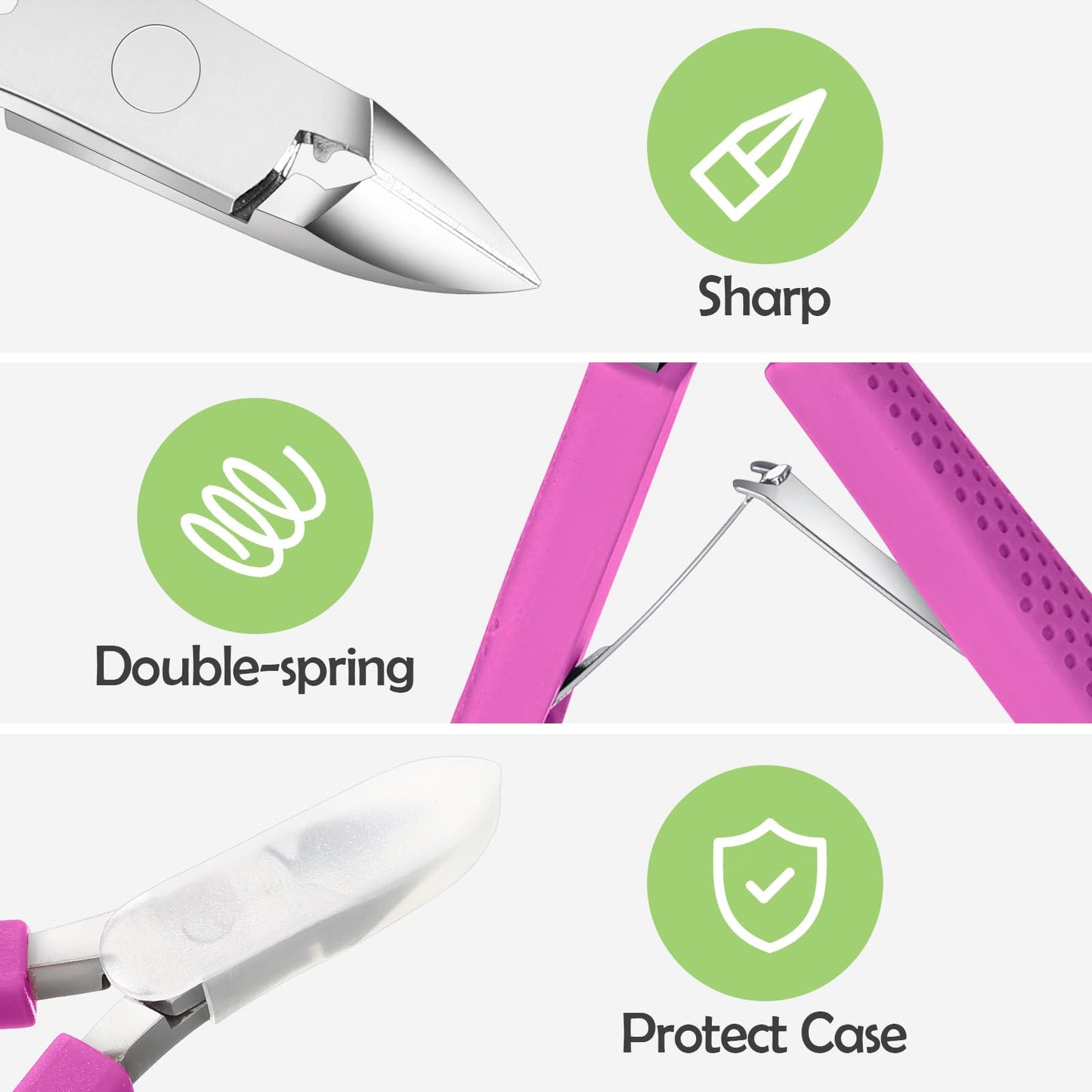 Leriton 12 Pack Cuticle Nippers Upgraded Trimmer Kit with Non Slip Silicone Handle Stainless Steel Cuticle Cutter Clipper Manicure Tool for Nail Care Fingernails and Toenails