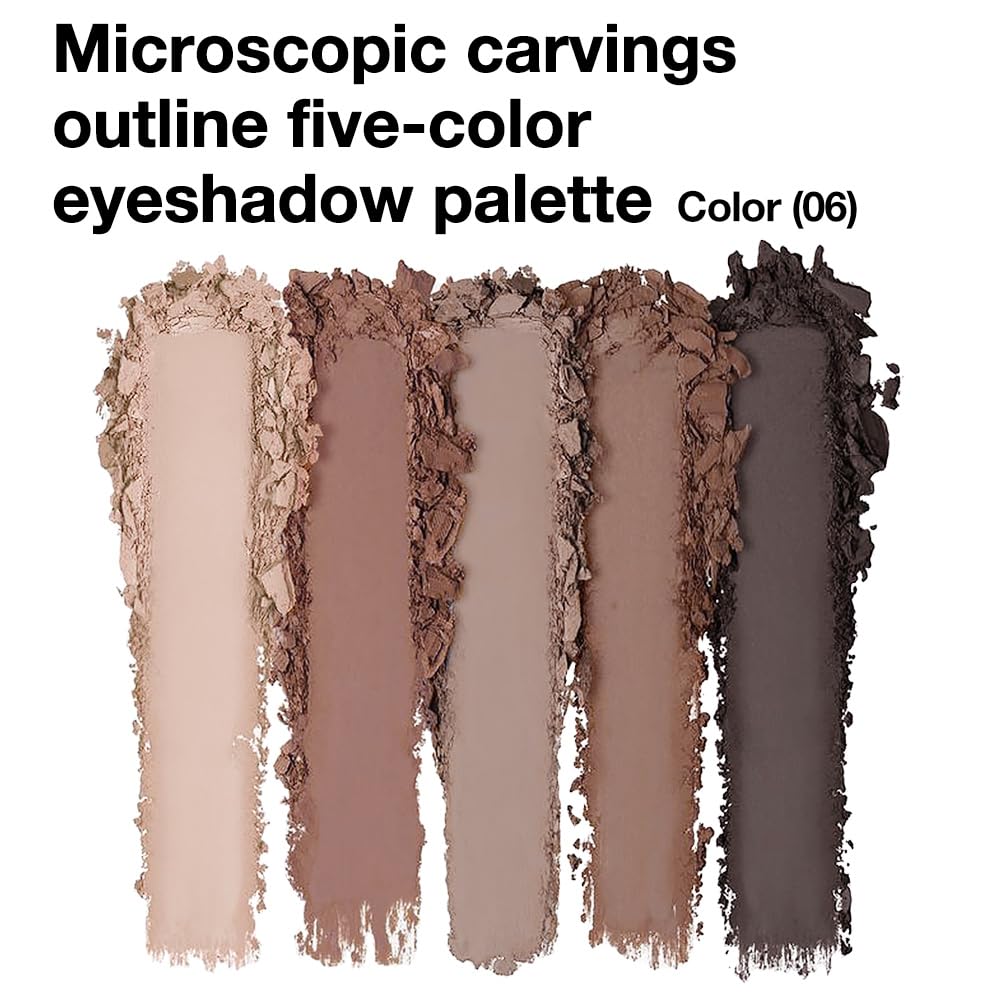 5 Colors Matte Eyeshadow Makeup Palette, 5 Natural Neutral Nude Brown Cool-Toned Nude Taupe Eyeshadow, Looks for Brown Eyes Women Finish Long Wearing Waterproof Professional Eye Makeup 06#