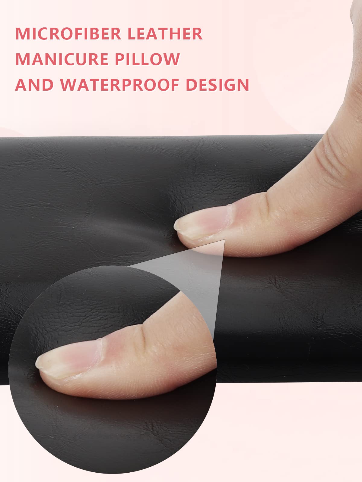 Big Arm Rest for Nails Cushion, Microfiber Leather Hand Rest for Nails Tech, Hand Rest Pillow for Nails Toenails, Detachable Nail Art Accessories Tool for Nails Tech (Black)