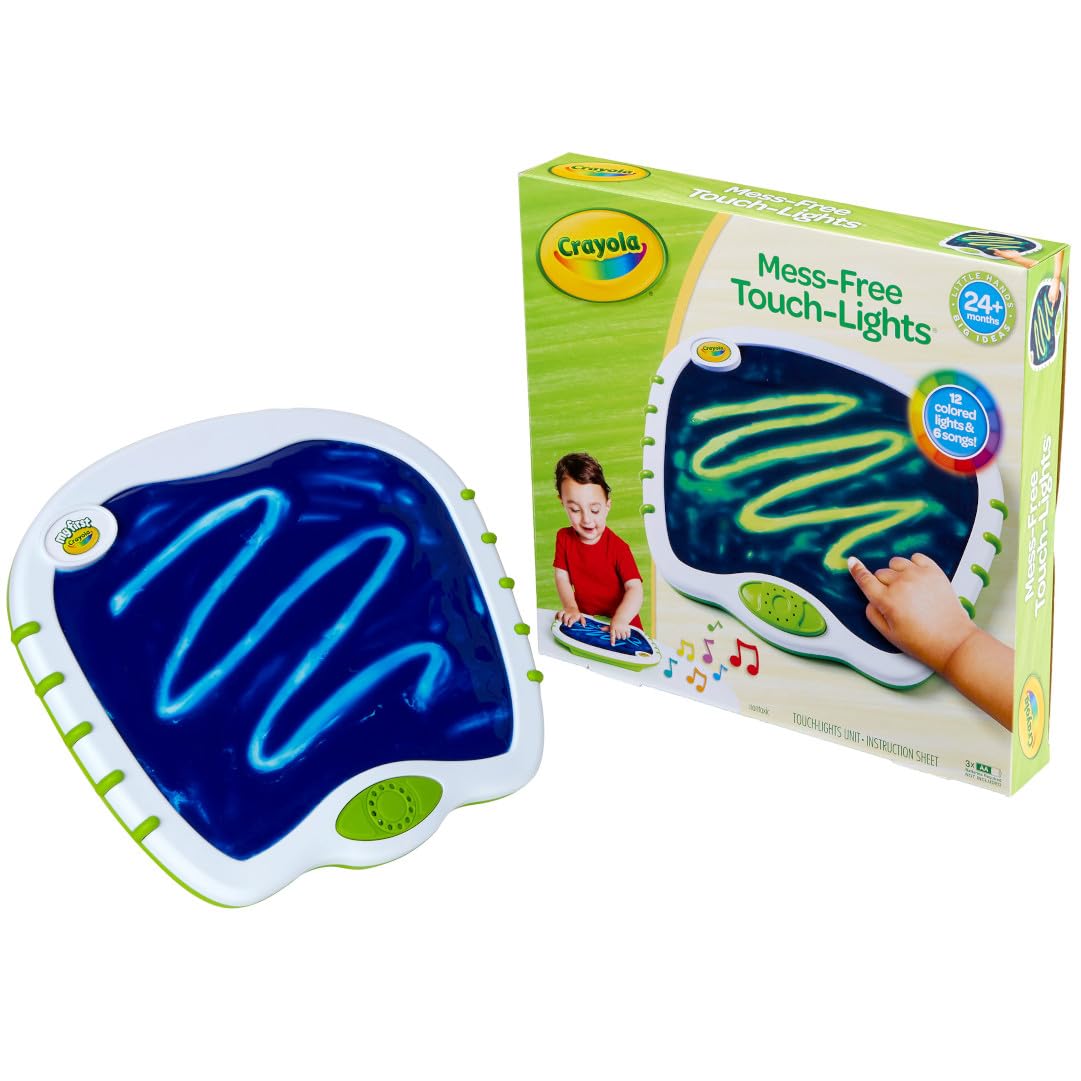 Crayola Toddler Touch Lights, Musical Sensory Toys for Toddlers, Essential Easter Basket Stuffers & Gifts, Light Up Drawing Pad, Mess Free Painting, Travel Activity, 2+