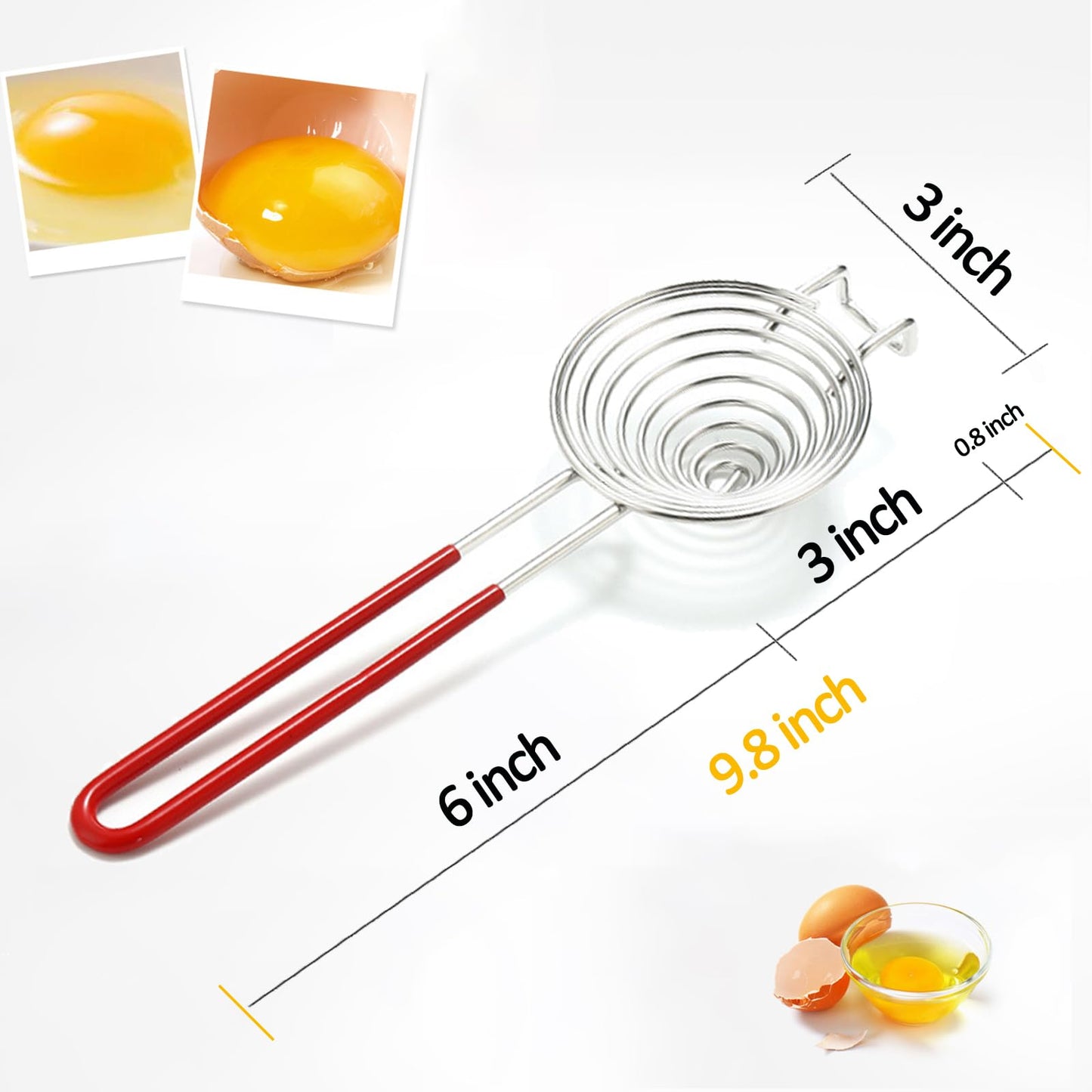 Egg Separator Food Grade Stainless Steel Egg Yolk White Separation Tool 2Pcs