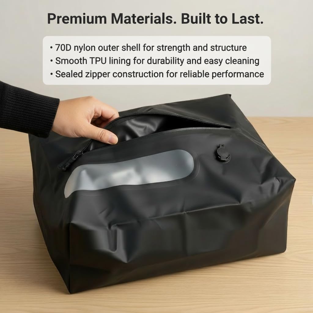 WEWEMUX Travel Vacuum Compression Bag for Clothes, 32L Reusable Waterproof TPU Packing Organizer, Vacuum Bag for Suitcase & Carry-On, Fits Backpacks & Duffels (1 Bag, No Pump)
