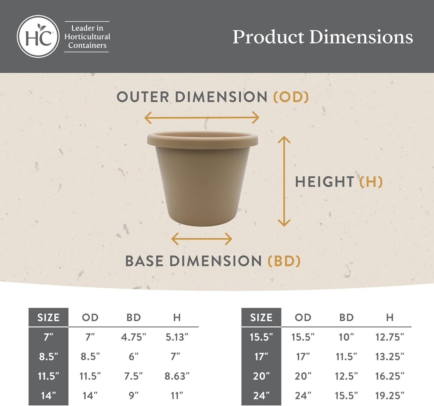 The HC Companies 11.5 Inch Classic Round Planter Pots with Drainage, Rolled Rim Plastic Planters for Indoor & Outdoor Plants, 2-Pack Decorative Flower Pots for Garden, Office & Home Decor, Chocolate