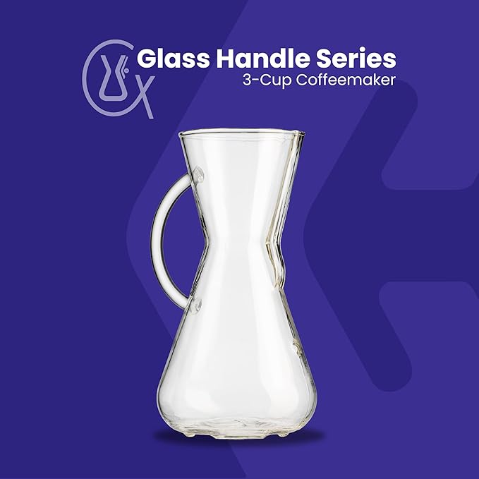 Chemex Pour-Over Glass Coffeemaker - Glass Handle Series - 3-Cup - Exclusive Packaging