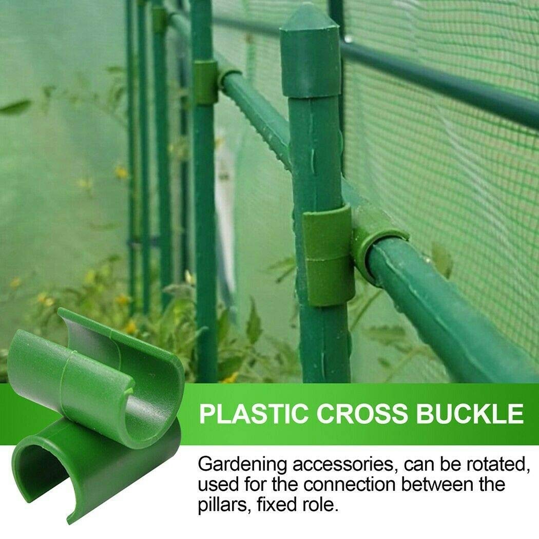 70 Pieces Adjustable Plant Trellis Connector Clip Plastic Plant Connector Stakes Garden Plastic Connector Connecting Joint Buckle Clip 11mm
