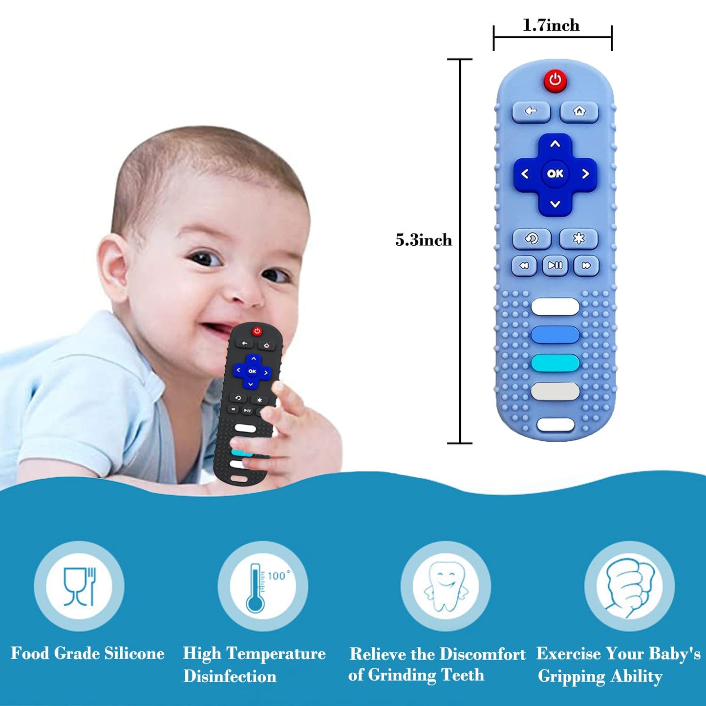 Baby Keys Teether&Baby Remote Toys for Babies 0-18 Months,BPA Free