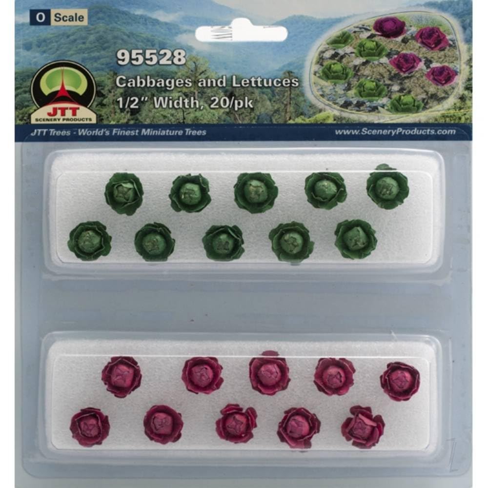 JTT Scenery Products Gardening Plants Cabbages and Lettuces O Scale Hobby Train Sceneries