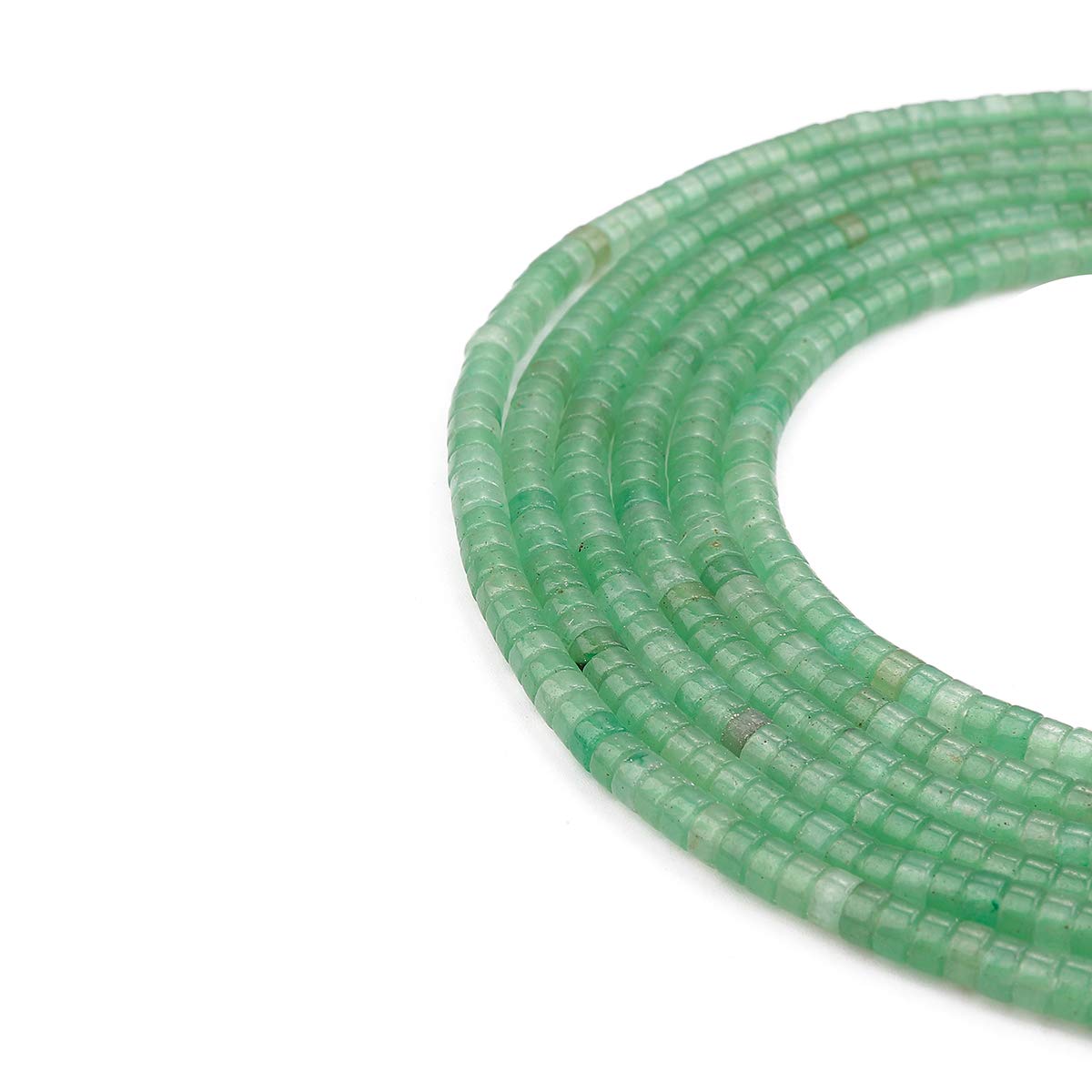 BEADIA Natural Green Aventurine Spacer Beads Caps Loose Semi Gemstone for Beading Jewelry Making 4mmx2mm 38cm