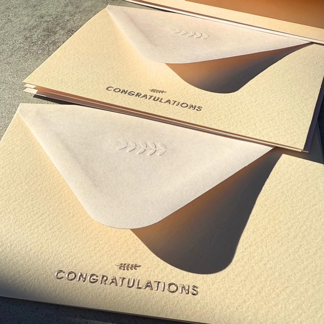 RUN2PRINT Congratulations Cards with Envelopes, 12 Pack, Ivory, Blank Inside