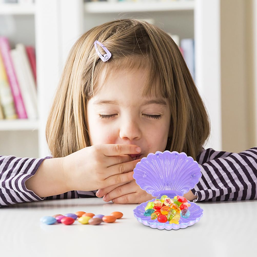 20pcs Sea Shells Candy Boxes Party Favor Containers Clam Treat Holders Plastic Chocolate Jar for Wedding Birthday Shower Decorations Supplies