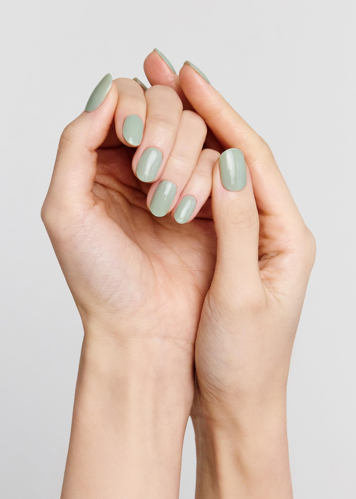 ohora Semi Cured Gel Nail Strips (N Dewy Mint) - Green, Solid, Works with Any UV/LED Lamps, Salon-Quality, Long Lasting, Easy to Apply & Remove - Includes 2 Prep Pads, Nail File & Wooden Stick