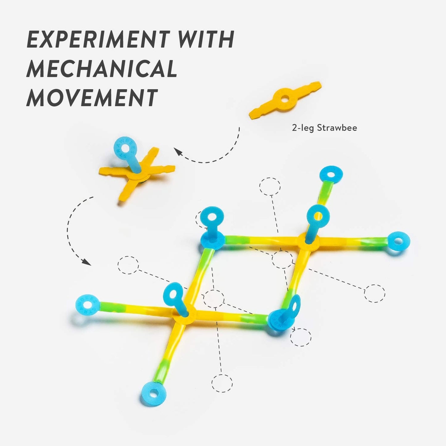 Strawbees Creature Creator Kit - Educational Connecting Toys for Makers & Families, Building Toy Toolbox with Straws and Connectors for Creative STEM Exploration in Schools & Home Learning