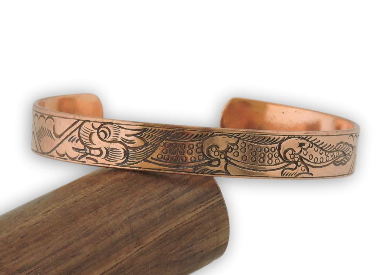 Hands Of Tibet Tibetan Hand Crafted Copper Bracelet From Nepal (Style 5)