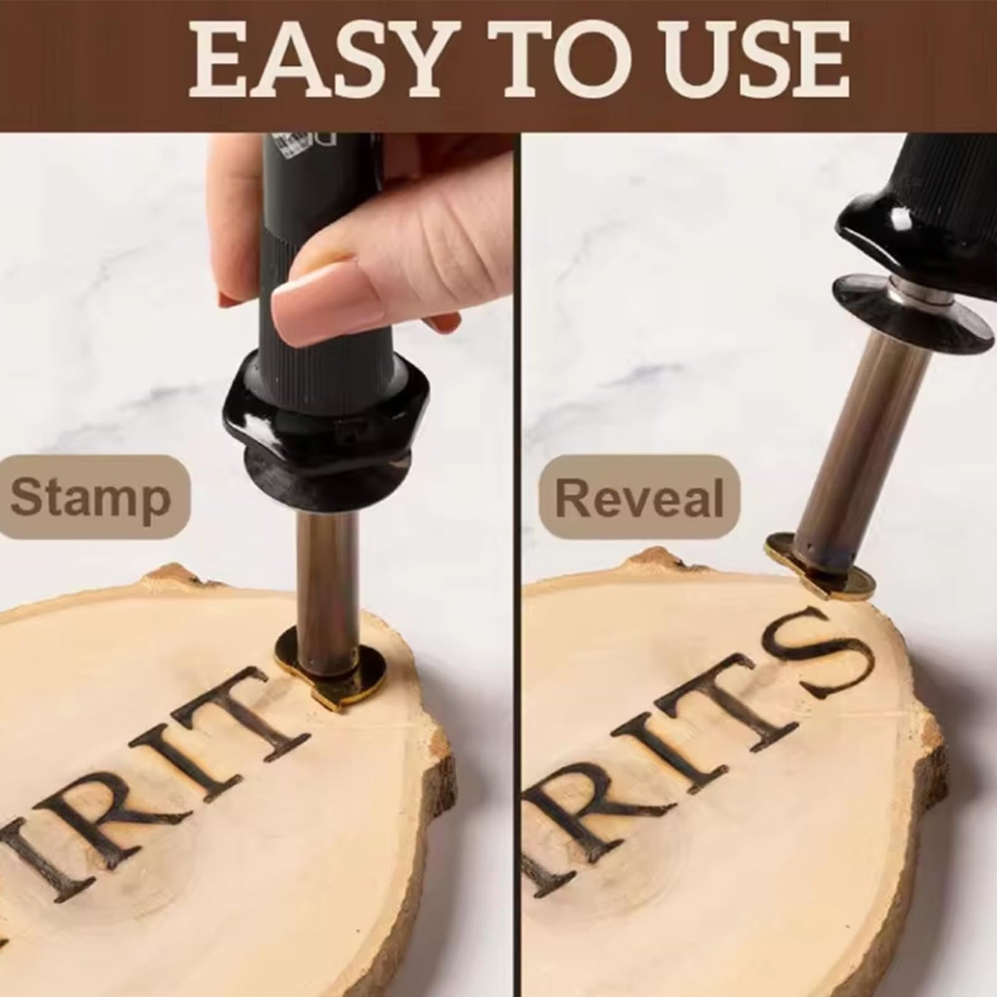 Arokimi Wood Burning Tips,Uppercase Alphabet HotStamps Set for Branding and Personalization of Wood, Leather, and Other Surfaces, Letter (Letters)