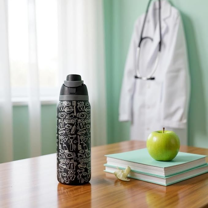Dental hyginiest tumbler 40oz tumbler Tooth tumbler Dental water bottle Gift for dentist Gift for dental hyginiest Office gift (Black(#76)-Dental(k))