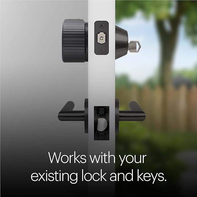 August Home Matte Black Wi-Fi Smart Lock and Smart Keypad, Keyless Door Lock for Front Entry Door, Great for Guests and Vacation Rentals, AUG-SL05-KY1-G05