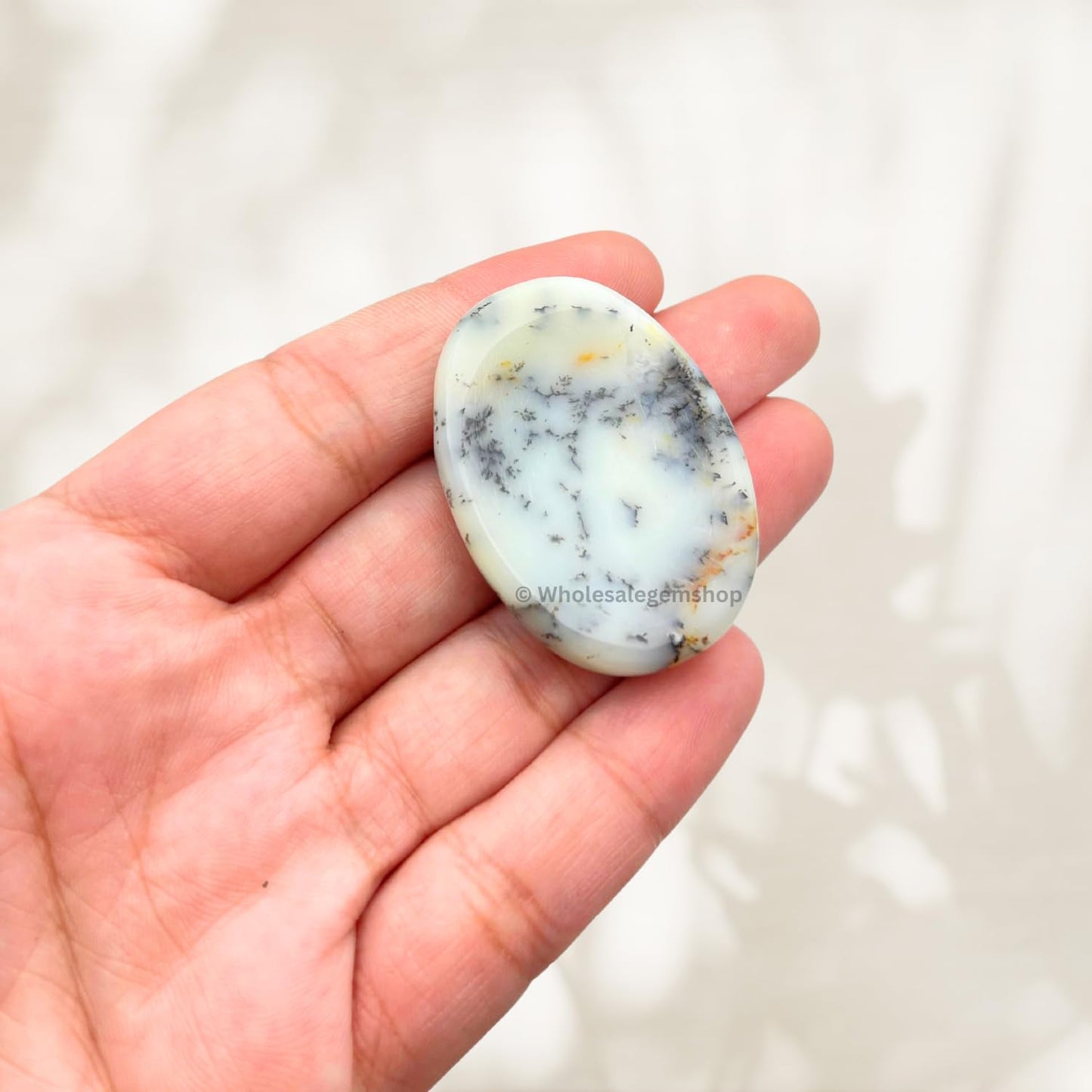 GEMSCITE Dendrite Agate Thumb Worry Stones Metaphysical Gemstone Crystal Healing Reiki Men Women Gift FENG Shui Positive Energy Love Wellness Palm Stones Wicca Powerful