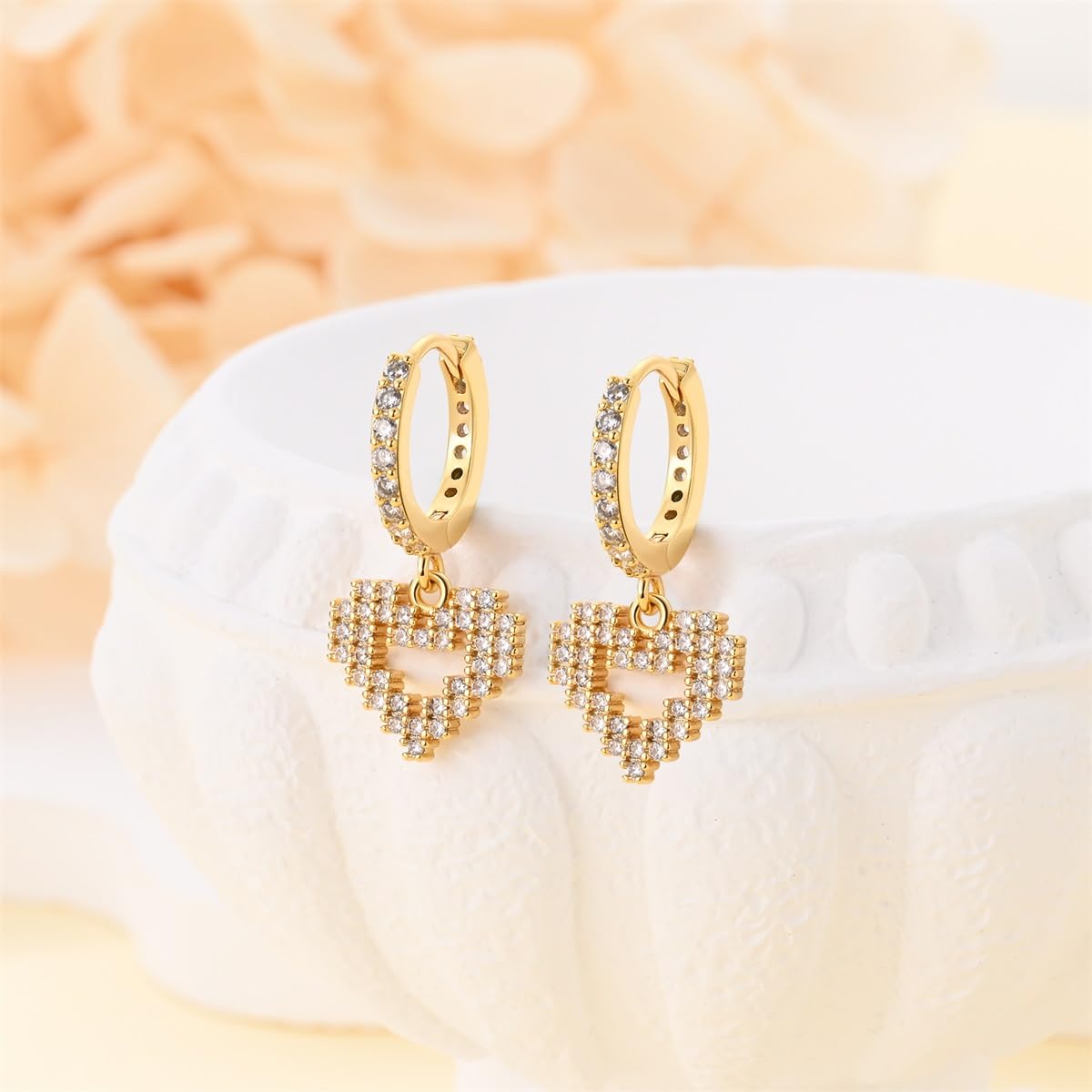 Cycuff 925 Sterling Silver Hoop Earrings Colorful Cubic Zirconia Jewelry Drop Earrings for Women Set Earring Presents for Her