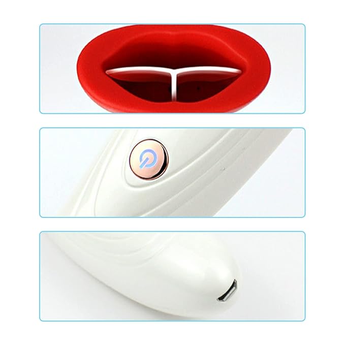 Electric Lip Plumper Tool, Lip Plumper Device, Physical Movement Lip Enhancer Plumper Tool, Lip Suction Plumper Mouth Tool 450mAh White