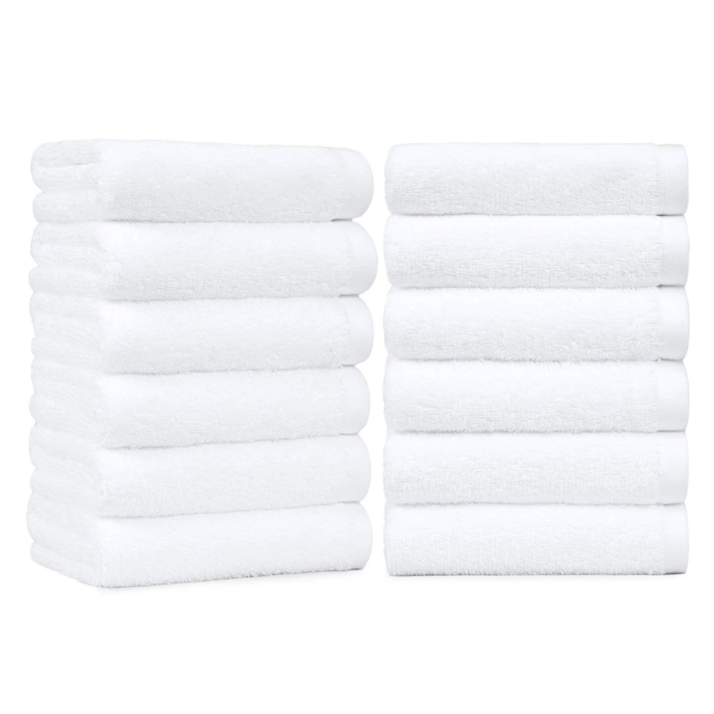 Amazon Basics Soft and Thick Cotton Hand Towels for Bath, Kitchen, Gym, 16 x 26 in, White, 12-Pack