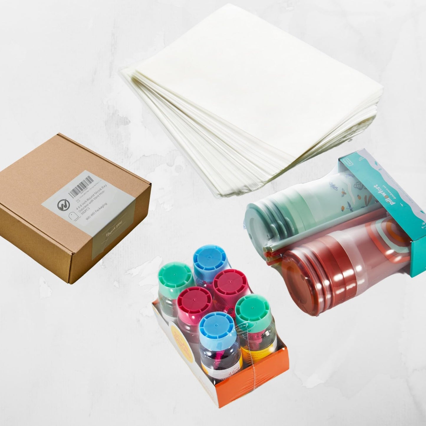 WEIWEI - 8x12 inch 500PCS Odorless PVC Heat Shrink Wrap Bags with Vent Hole